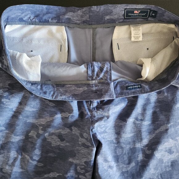 Vineyard Vines Shorts Breaker Short Blue Camo Nylon Spandex Stretch Mens 40 - Picture 5 of 11